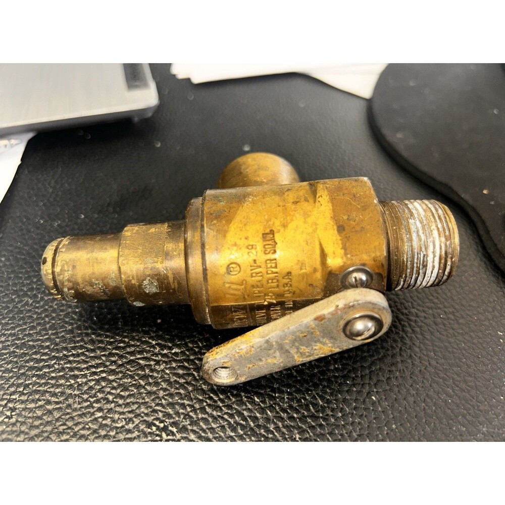 Used Oxweld 3/4" Brass Pressure Relief Valve, RV-29 75 lbs.
